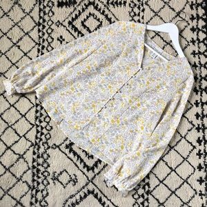 Rachel Zoe Buttoned Floral Blouse